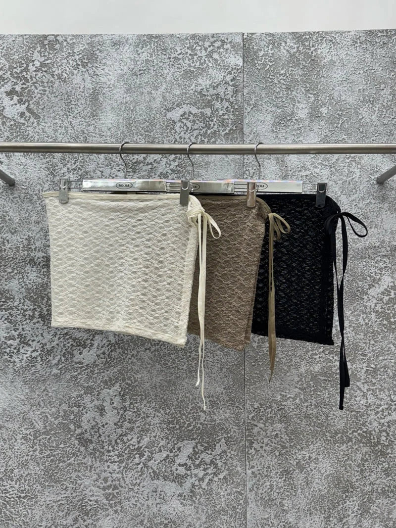 Lace fleece wrap skirt