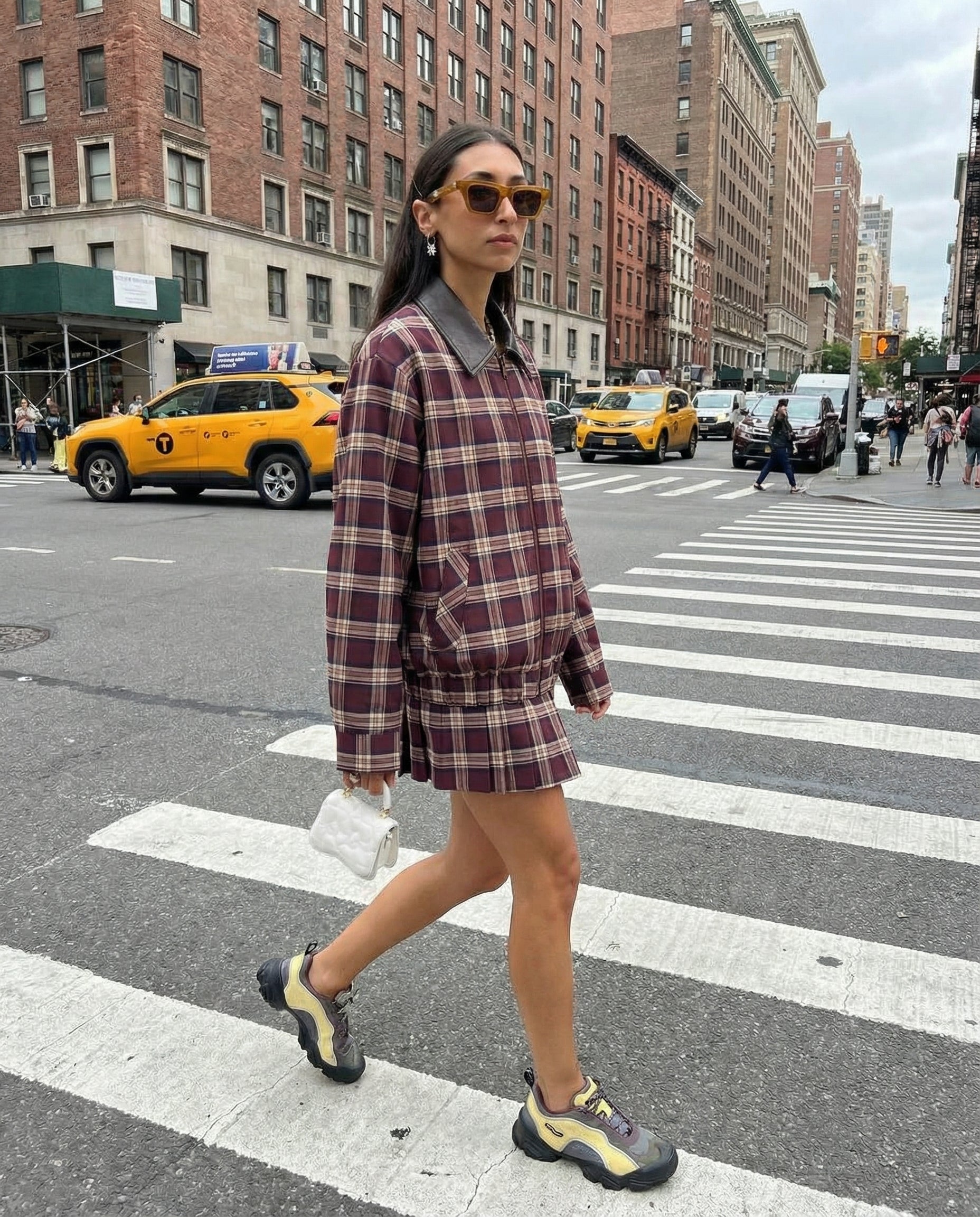 Geruite rok en jasje