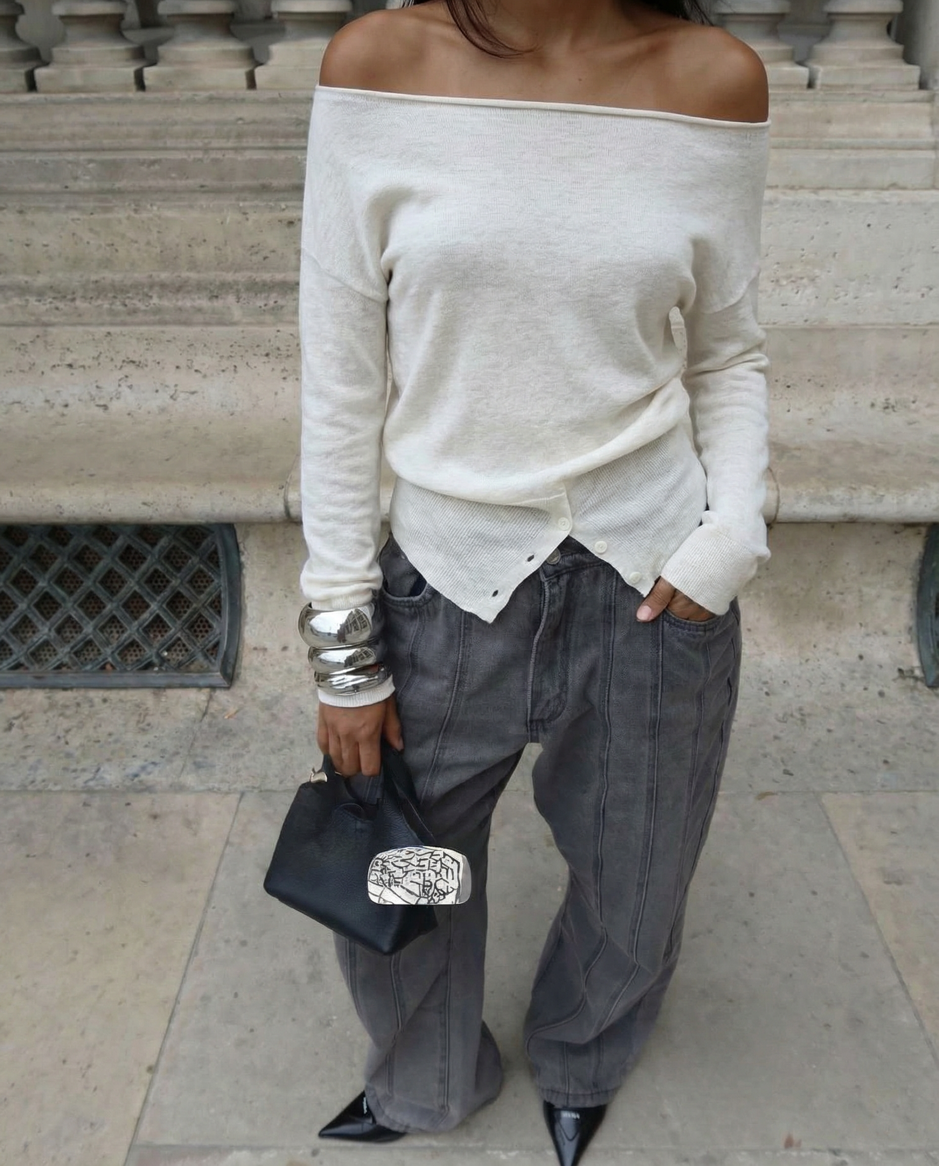 Splitsen knitted bovenaan