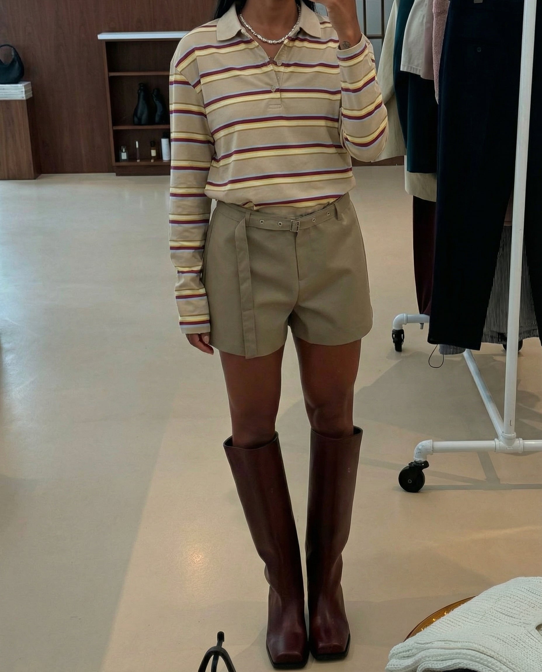 Gestreepte polo met lange mouwen