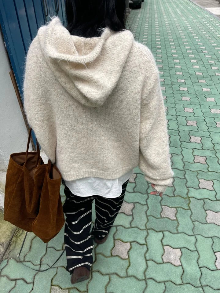 Knitted hoodie