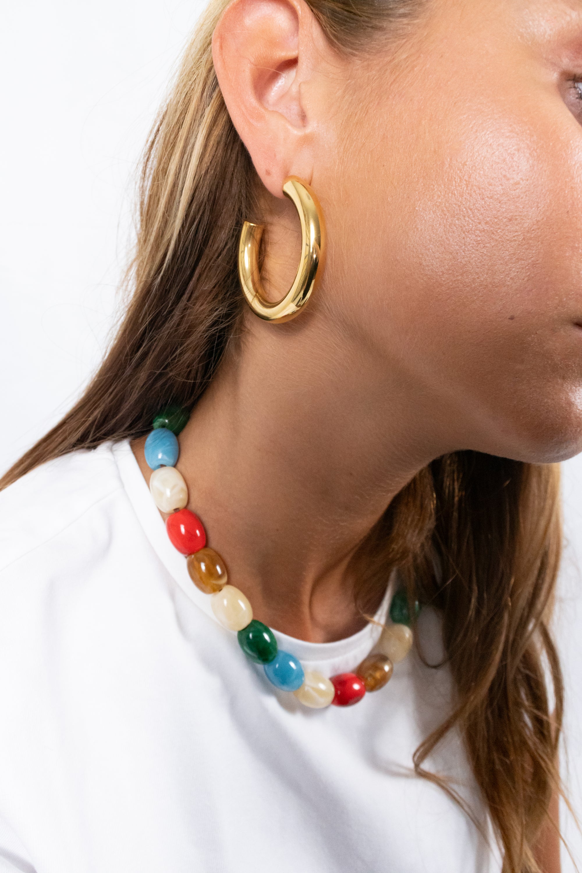 Chunky hoop earrings