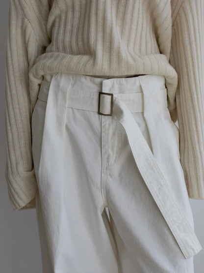 Wide belt pants