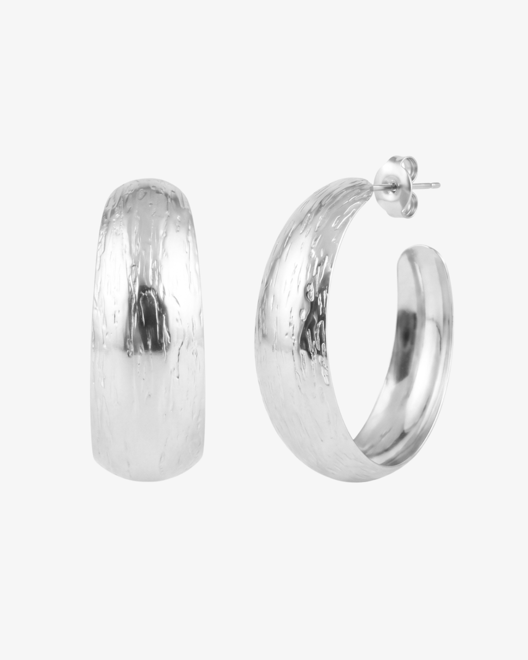 Carved hoop earrings