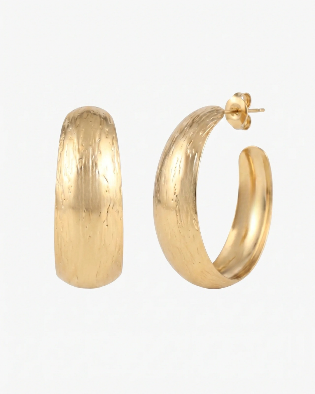 Carved hoop earrings