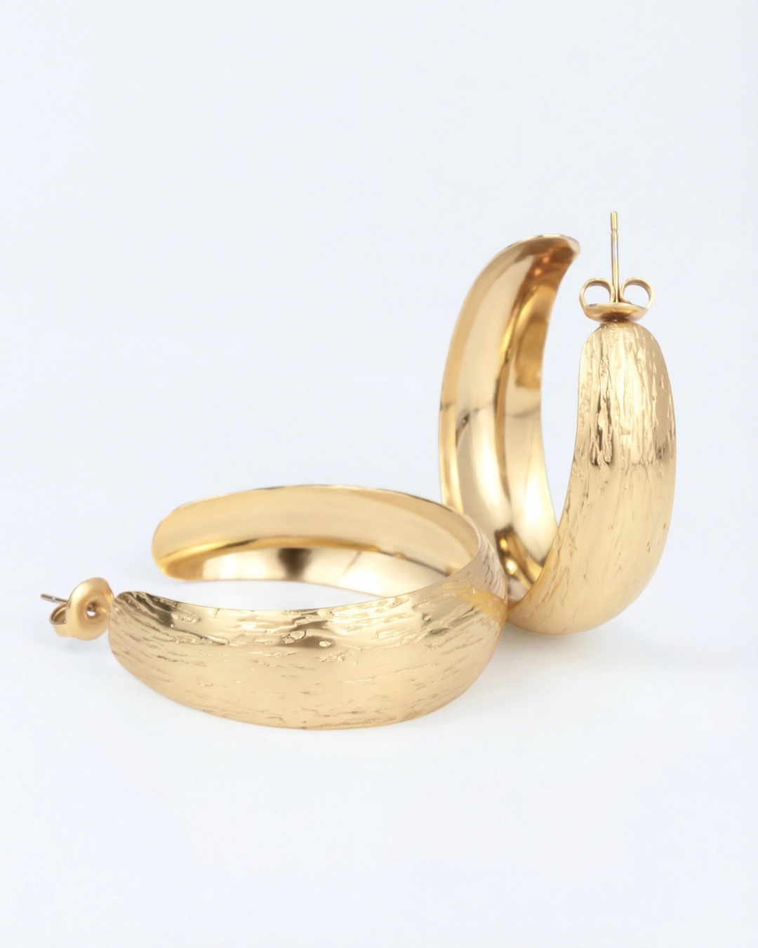 Carved hoop earrings